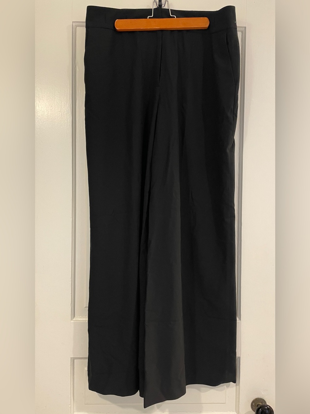 LOFT Black Lined Wide-Leg Trousers